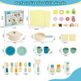Kids Kitchen Toys Wooden Simulation Kitchen Toy Pretend Play Cooking Toy Role Play Game Early Educational Toy for Girl Boy Gifts