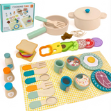 Kids Kitchen Toys Wooden Simulation Kitchen Toy Pretend Play Cooking Toy Role Play Game Early Educational Toy for Girl Boy Gifts