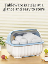 Kitchen drain cabinet with lid, bowl box for storing dishes, dishes, tableware, household small storage rack, chopsticks storage