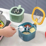 Kitchen accessories, multi-compartment integrated kitchenware, salt shakers, condiment containers and 4 complimentary spoons