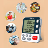 Kitchen Timer Digital Kitchen Timers Cooking Timer 3 Channels Count UP& Down