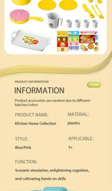 Mini Kitchen Counter Play Set DIY Simulated Cooking Food Tableware Play House Role Play Pretend Game Toy Gift Kid Boy Children