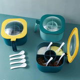 Kitchen accessories, multi-compartment integrated kitchenware, salt shakers, condiment containers and 4 complimentary spoons