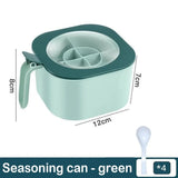 Kitchen accessories, multi-compartment integrated kitchenware, salt shakers, condiment containers and 4 complimentary spoons