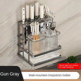 Kitchen knife rack, chopstick holder, wall-mounted multifunctional countertop, cutting board, and tool storage rack