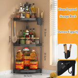 Kitchen Seasoning Shelf Spice Countertop Corner Stands Easy To Clean Space Saving Chopstick Organizer Housewear & Furnishings