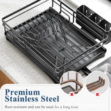 Kitchen dish rack, countertop, cutlery sink, chopstick storage rack, household large capacity single-layer drain bowl rack