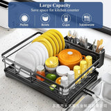 Kitchen dish rack, countertop, cutlery sink, chopstick storage rack, household large capacity single-layer drain bowl rack