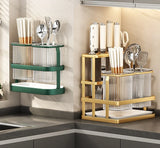 Kitchen knife rack, chopstick holder, wall-mounted multifunctional countertop, cutting board, and tool storage rack