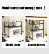 Kitchen Elevated Design Seasoning Rack Microwave Storage RackBilayer Oven Modern Minimalism Kitchen Accessories Organizer
