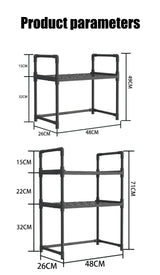 Kitchen Elevated Design Seasoning Rack Microwave Storage RackBilayer Oven Modern Minimalism Kitchen Accessories Organizer