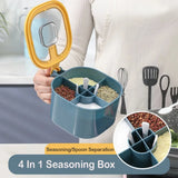 Kitchen accessories, multi-compartment integrated kitchenware, salt shakers, condiment containers and 4 complimentary spoons