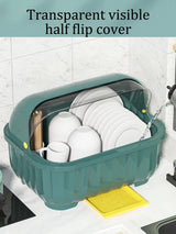 Kitchen drain cabinet with lid, bowl box for storing dishes, dishes, tableware, household small storage rack, chopsticks storage