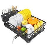 Kitchen dish rack, countertop, cutlery sink, chopstick storage rack, household large capacity single-layer drain bowl rack