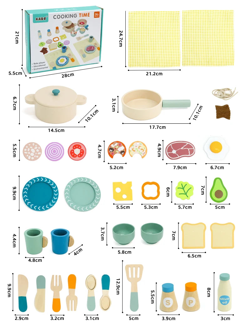 Kids Kitchen Toys Wooden Simulation Kitchen Toy Pretend Play Cooking Toy Role Play Game Early Educational Toy for Girl Boy Gifts