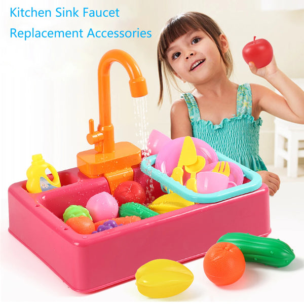 Kitchen Sink Toy with Running Water Faucet Play Faucet Replacement Children Simulation Pretend Play Kids Early Educational Gifts