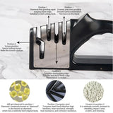 Kitchen 4 Segment Knife Sharpener Multifunctional Portable Non-slip Base Knife Sharpener Household Kitchen Gadgets Accessories