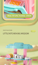 Mini Kitchen Counter Play Set DIY Simulated Cooking Food Tableware Play House Role Play Pretend Game Toy Gift Kid Boy Children
