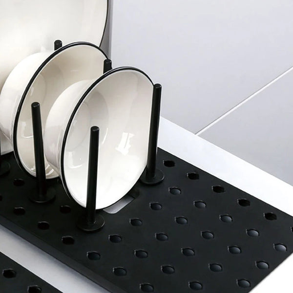 Kitchen Organizer Adjustable Dish Plate Storage Holder Drawer Retractable Tableware Dish Drying Rack Drainer Bowl Pot Lid Cup