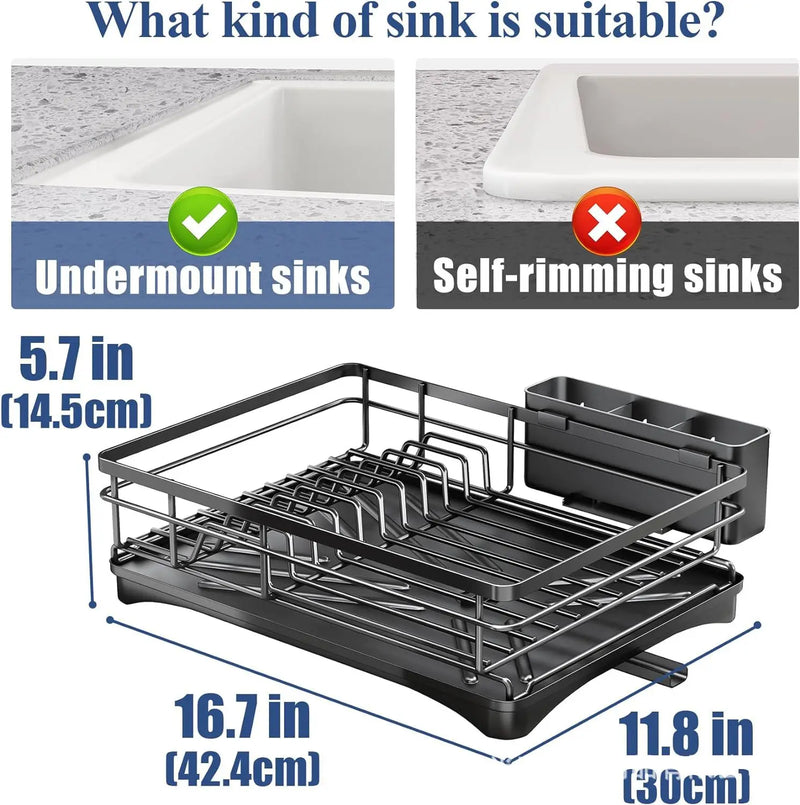 Kitchen dish rack, countertop, cutlery sink, chopstick storage rack, household large capacity single-layer drain bowl rack