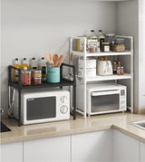 Kitchen Elevated Design Seasoning Rack Microwave Storage RackBilayer Oven Modern Minimalism Kitchen Accessories Organizer