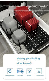 Kitchen Organizer Sink Dish Drying Rack Sink Drain Shelf Bowl Plates Shelf Storage Drawer Desktop Adjustable Holder Accessories