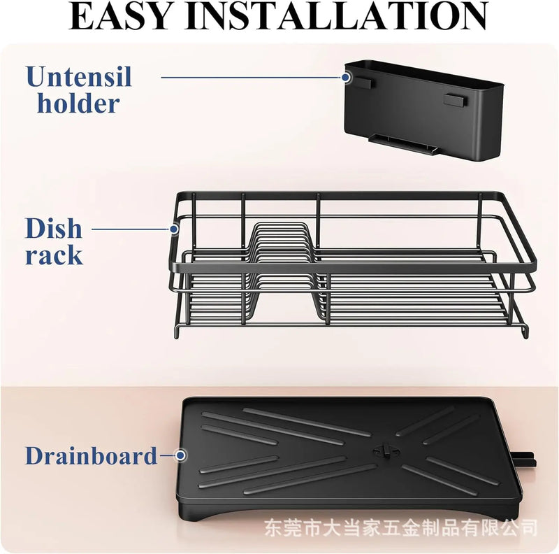Kitchen dish rack, countertop, cutlery sink, chopstick storage rack, household large capacity single-layer drain bowl rack
