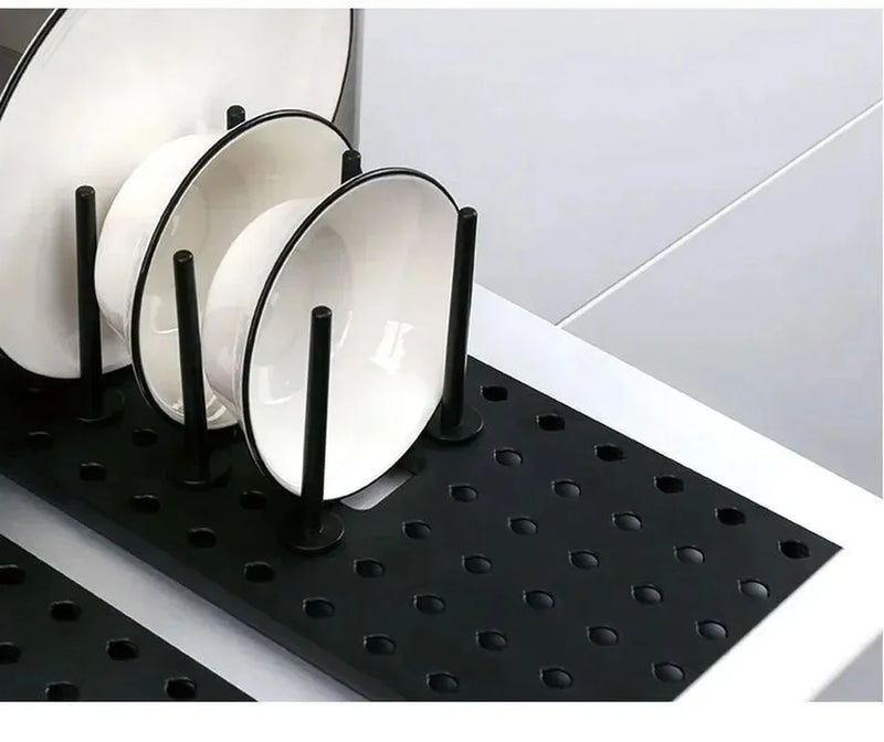Kitchen Organizer Sink Dish Drying Rack Sink Drain Shelf Bowl Plates Shelf Storage Drawer Desktop Adjustable Holder Accessories