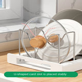 Kitchen utensil artifact pot storage rack Foldable kitchen utensil storage rack Kitchen pot lid storage rack