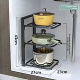 The Kitchen Is Equipped with Stainless Steel Shelves, Storage Racks, Sinks, and Multi-layered Household CabinetsKitchenOrganizer