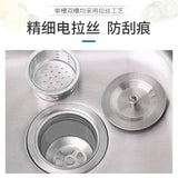 The kitchen is thick and simple, stainless steel sink, single sink, double sink, large single sink with bracket, water basin, ve